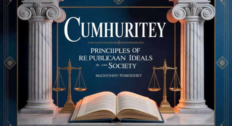 Illustration of cumhuritey concept showing citizens participating in governance and decision-making.