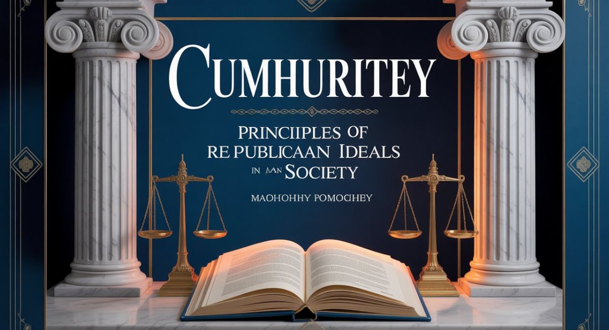 Illustration of cumhuritey concept showing citizens participating in governance and decision-making.