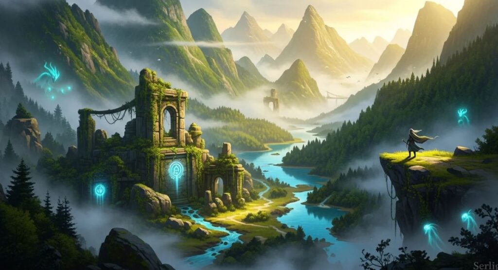 Scenic mountains and forests of Serlig showcasing its mystical landscapes and natural beauty.